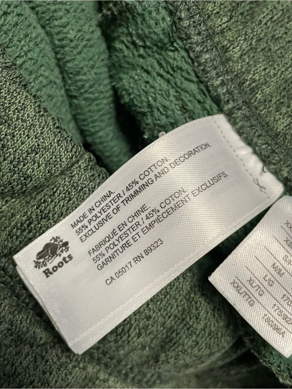 Roots Forest Green Sweatpants with White Logo Men Women XS - Picture 8 of 10